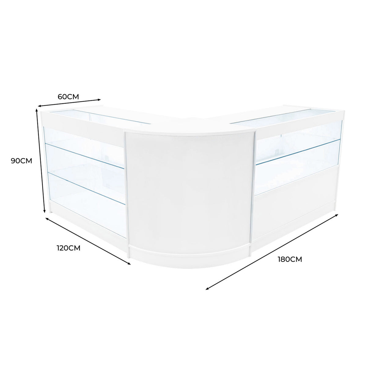 Set Bancone Hera LED con K1200 + C1200 + CM60 - Bianco