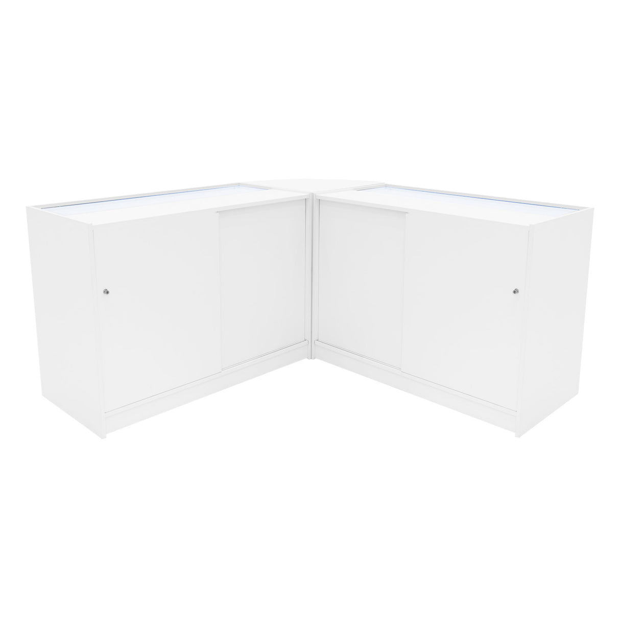 Set Bancone Negozio Apollo LED con 2x K1200 + Angolare LM60 - Bianco