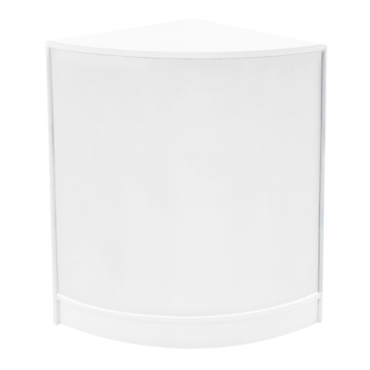Set banconi angolare Selene in bianco, con finitura liscia e illuminazione LED, ideale per spazi moderni e funzionali