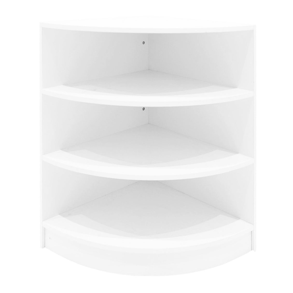 Set bancone negozio Apollo LED in bianco, con ripiani angolari e design moderno, ideale per esposizione e organizzazione prodotti