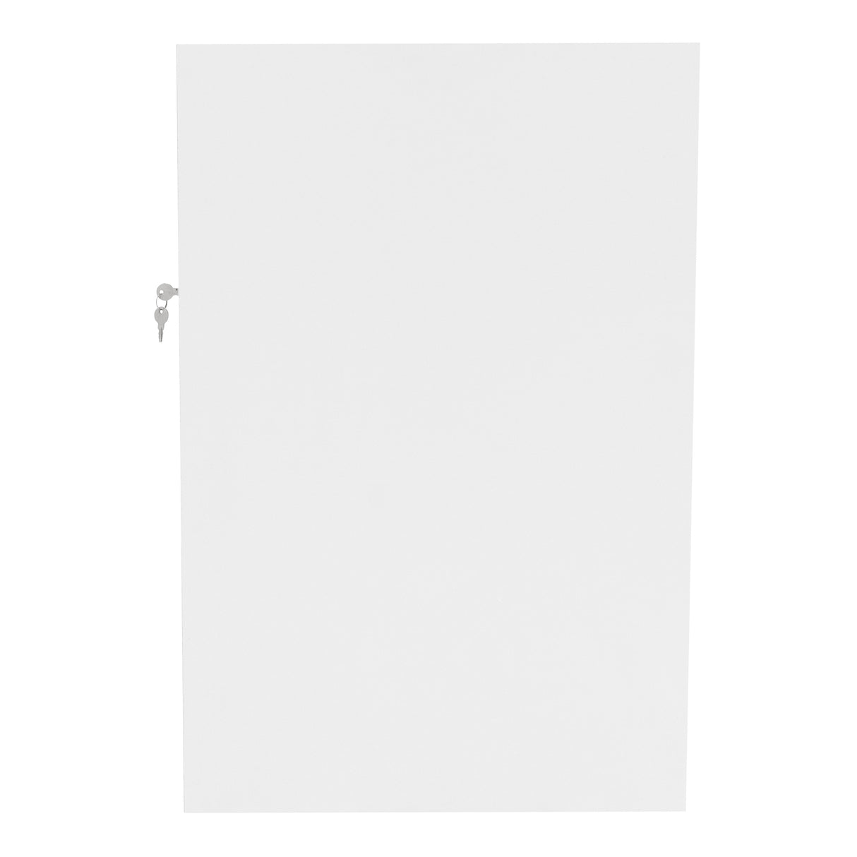 Bancone negozio Apollo LED bianco, design elegante, superficie liscia, chiusura a chiave, ideale per esposizione e sicurezza