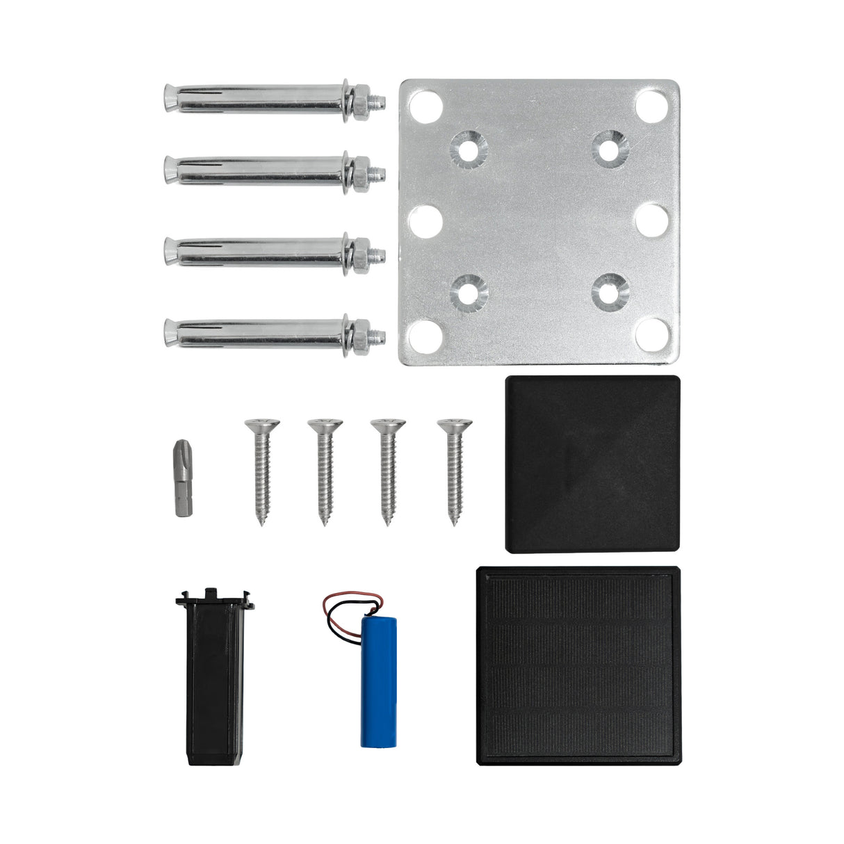 Set di pannelli recinzione marroni in alluminio con pali LED, comprendente viti, supporti e batteria per un'installazione facile
