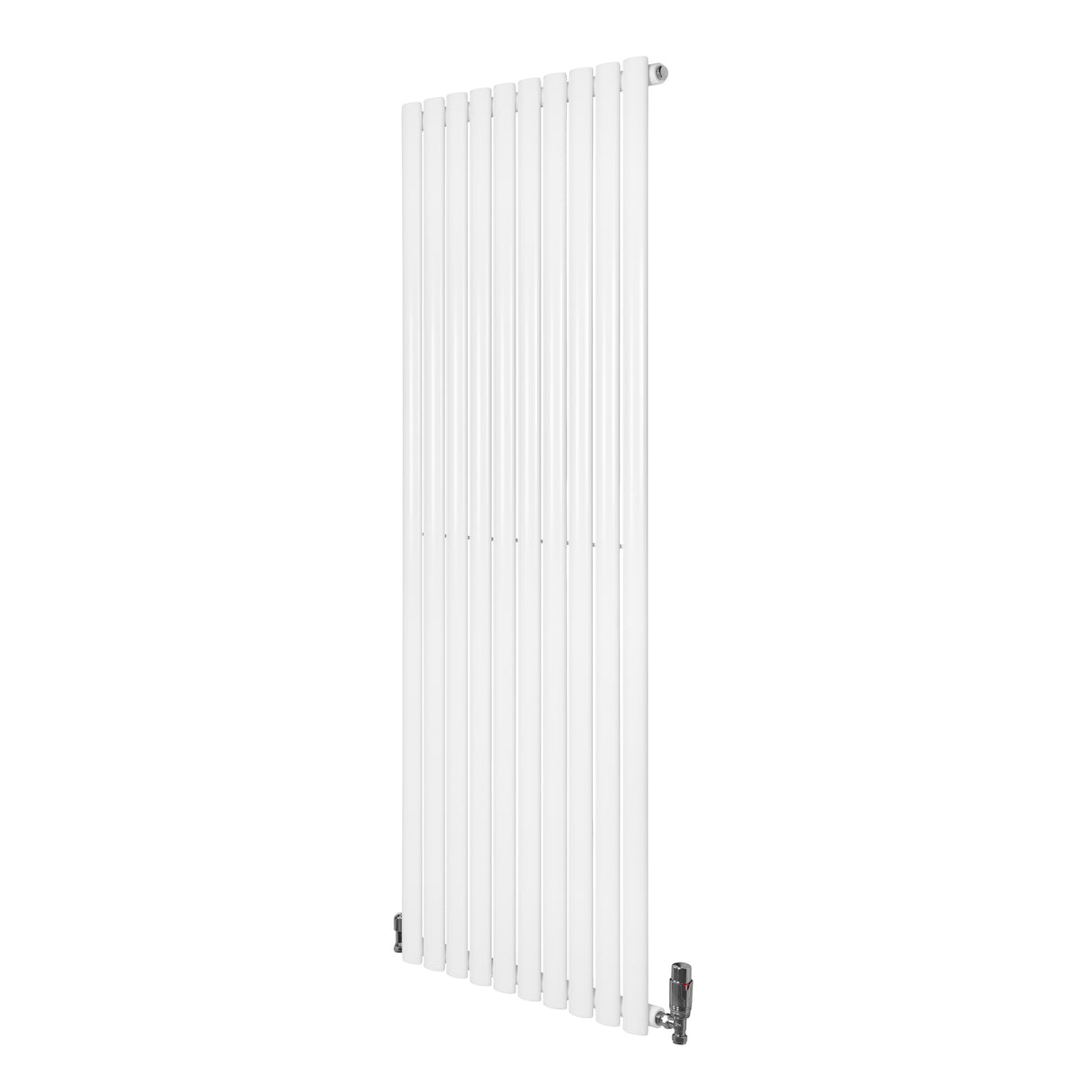 Radiatore Ovale a Colonna Singola Verticale con Valvole 1600 x 600 mm Bianco