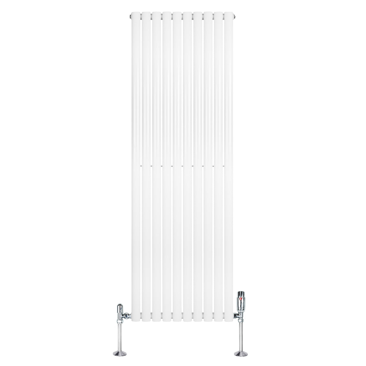 Radiatore Ovale a Colonna Singola Verticale con Valvole 1800 x 600 mm Bianco