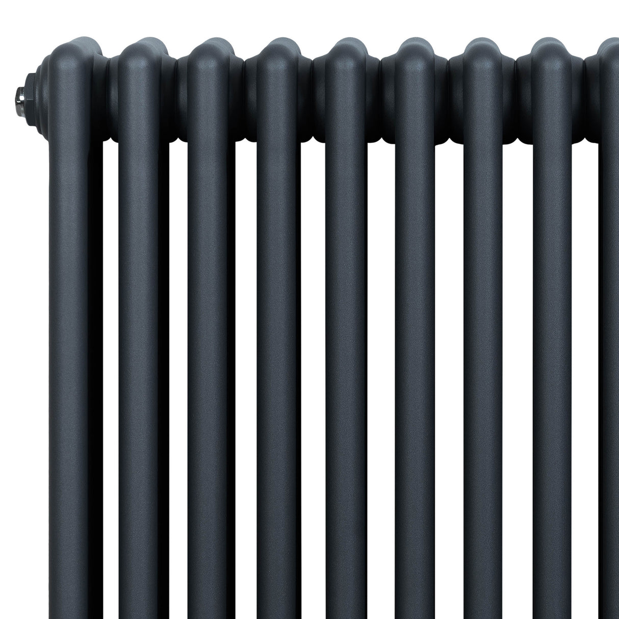 Radiatore tradizionale a 4 colonne orizzontali in grigio antracite, con finitura liscia e design elegante, ideale per riscaldare ambienti
