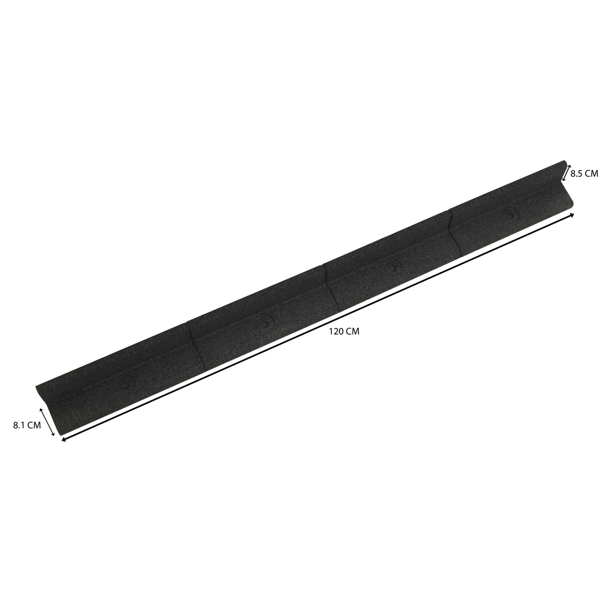 Bordura Flessibile da Giardino 4 x 1,2 m con Martello in Gomma - Nero
