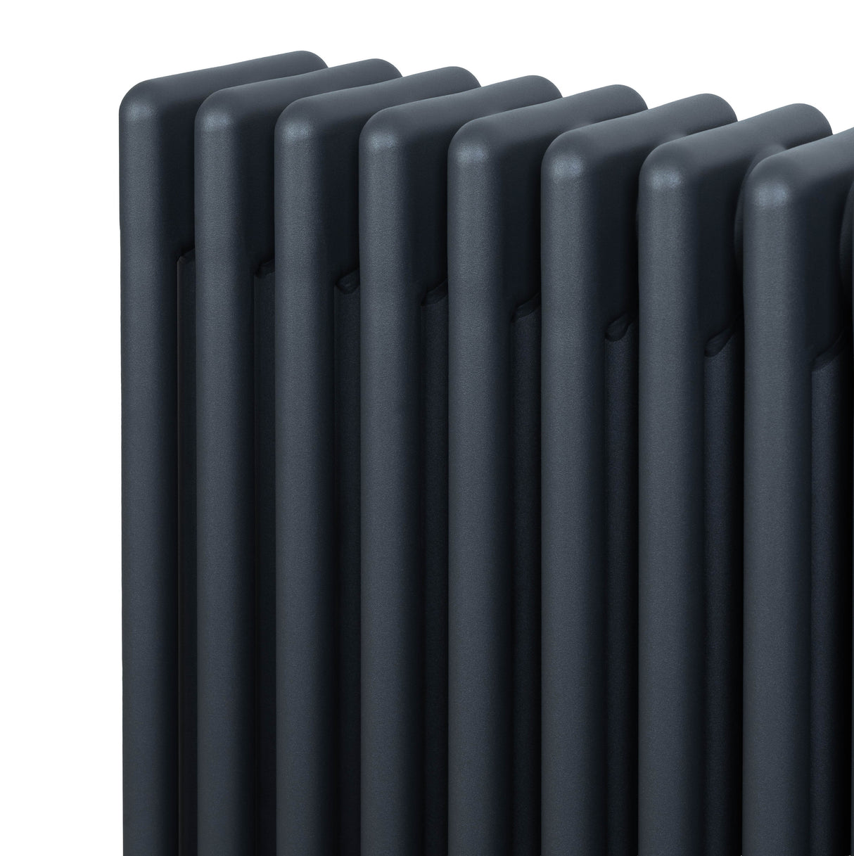 Radiatore tradizionale a 4 colonne in grigio antracite, con finitura liscia e design elegante, ideale per riscaldare ambienti moderni