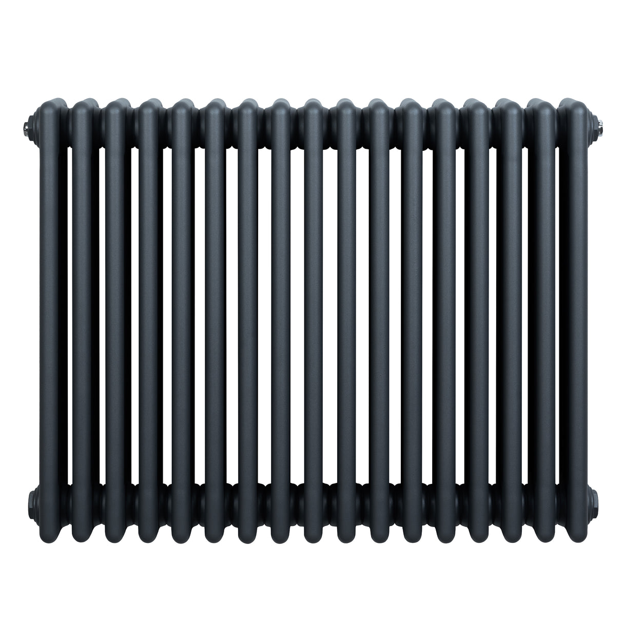 Radiatore tradizionale orizzontale a 4 colonne, 600 x 785 mm, in elegante finitura antracite, con superficie liscia e design classico