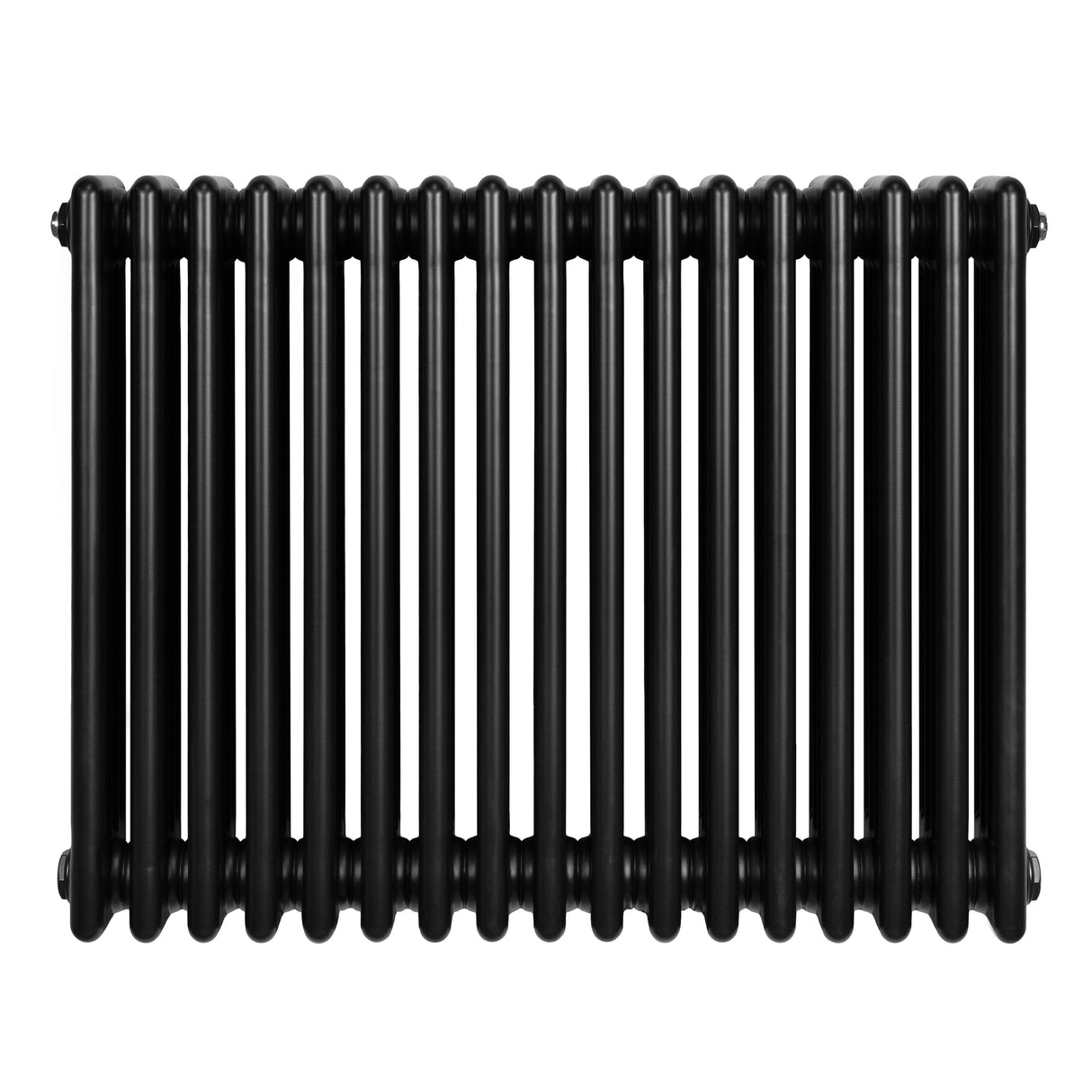 Radiatore tradizionale orizzontale a 4 colonne, 600 x 785 mm, con finitura nera lucida e design elegante e robusto