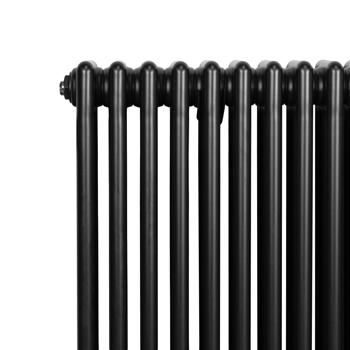 Radiatore tradizionale orizzontale a 4 colonne, 600 x 1010 mm, finitura nera lucida, design elegante e moderno, adatto per ogni ambiente