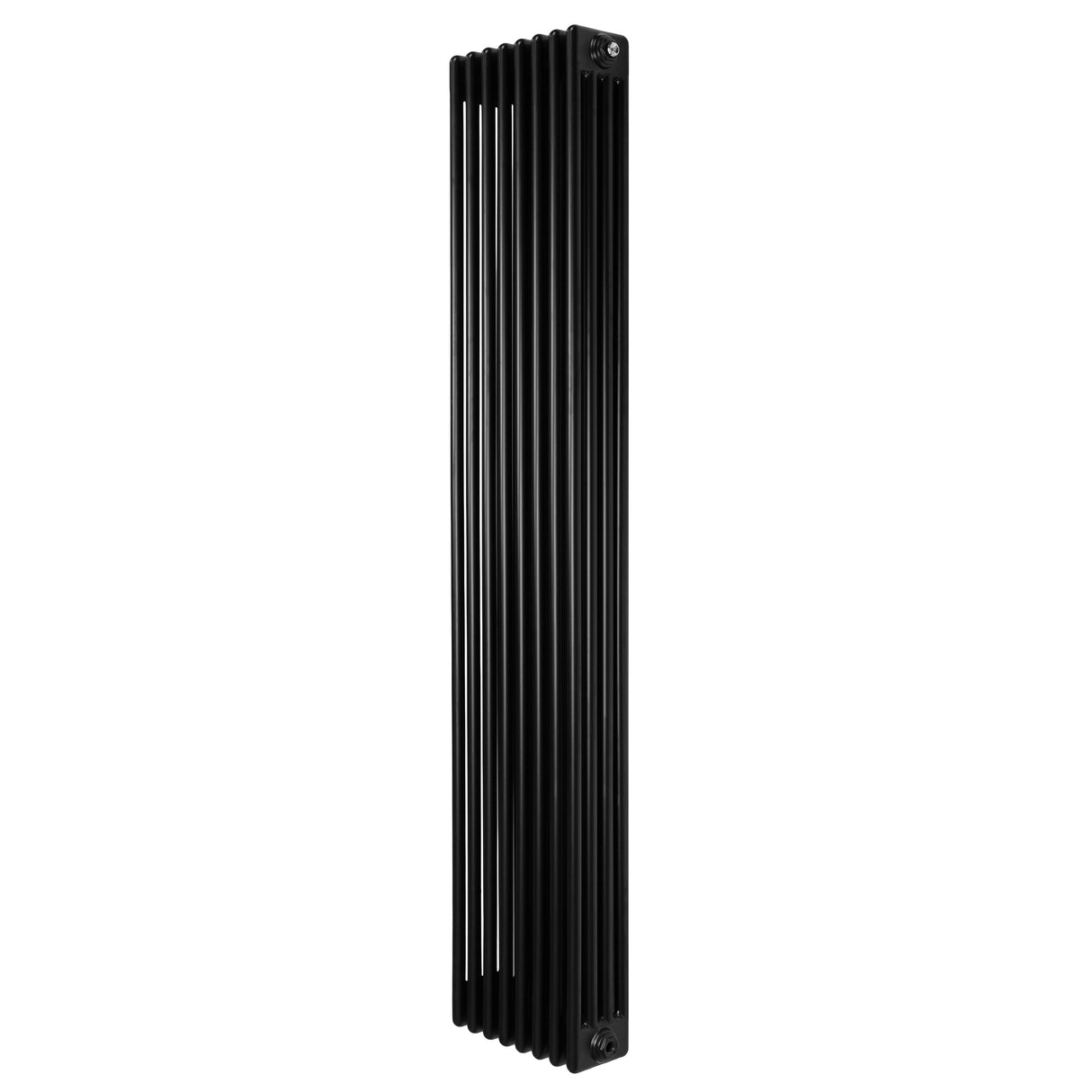 Radiatore tradizionale verticale a 4 colonne, 1800 x 380 mm, finitura nera opaca, design elegante e lineare, ideale per riscaldamento moderno