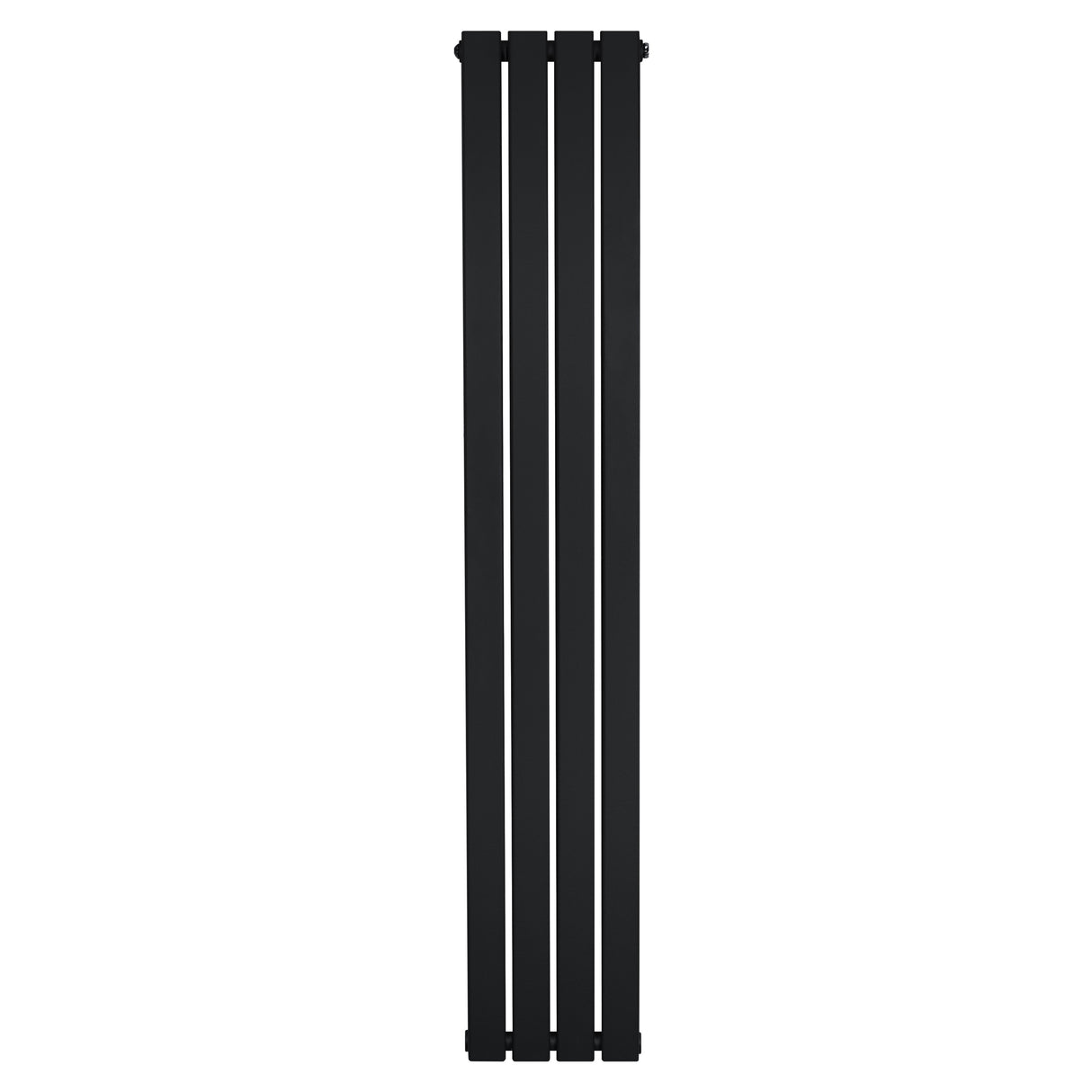Radiatore verticale a colonna singola, 1600 x 280 mm, finitura nera opaca, design moderno e lineare, ideale per spazi ristretti