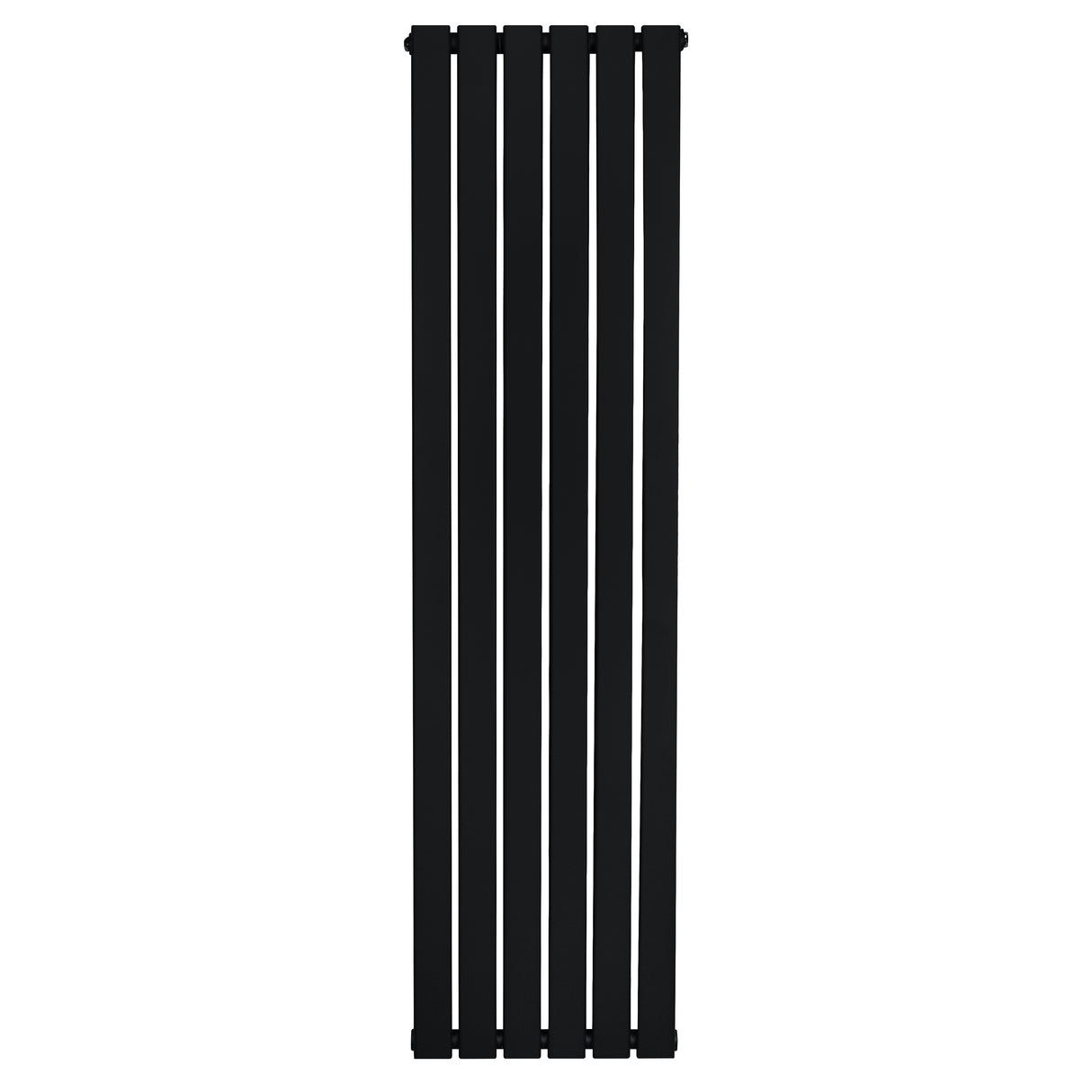 Radiatore piatto a colonna singola verticale 1600 x 420 mm di colore nero, con design elegante e finitura liscia, ideale per riscaldare ambienti moderni