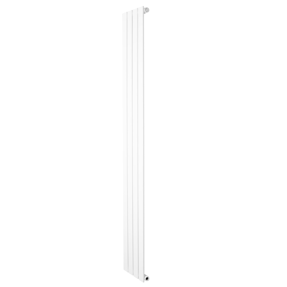 Radiatore piatto a colonna singola verticale, 1800 x 280 mm, finitura bianca liscia, design moderno e minimalista, ideale per ambienti eleganti