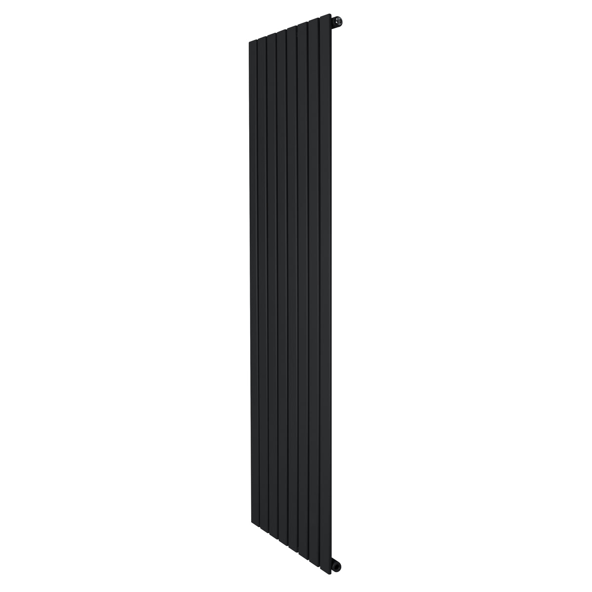 Radiatore piatto a colonna singola verticale, 1800 x 560 mm, finitura nera opaca, design elegante e moderno, ideale per spazi contemporanei