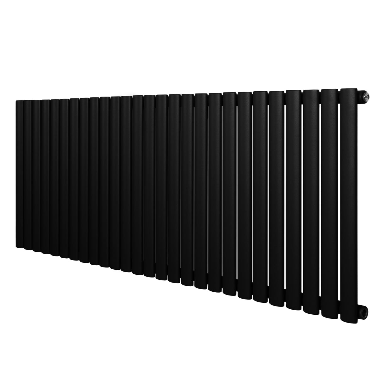 Radiatore Ovale a Colonna Singola Orizzontale 600 x 1620 mm Nero