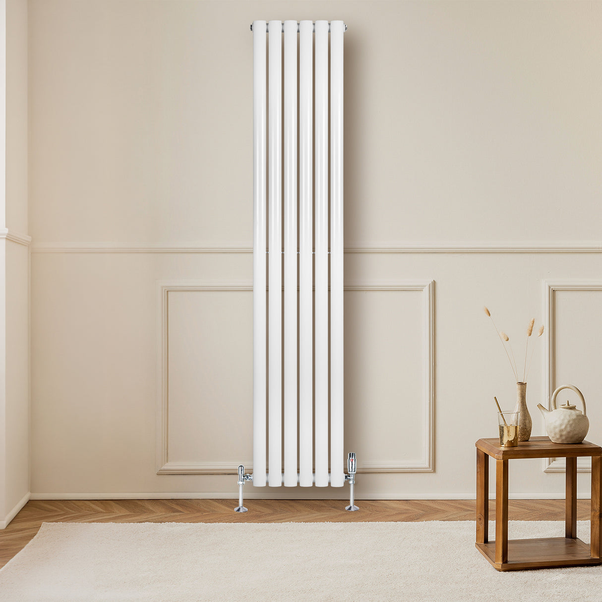 Radiatore Ovale a Colonna Singola Verticale 1800 x 360 mm Bianco