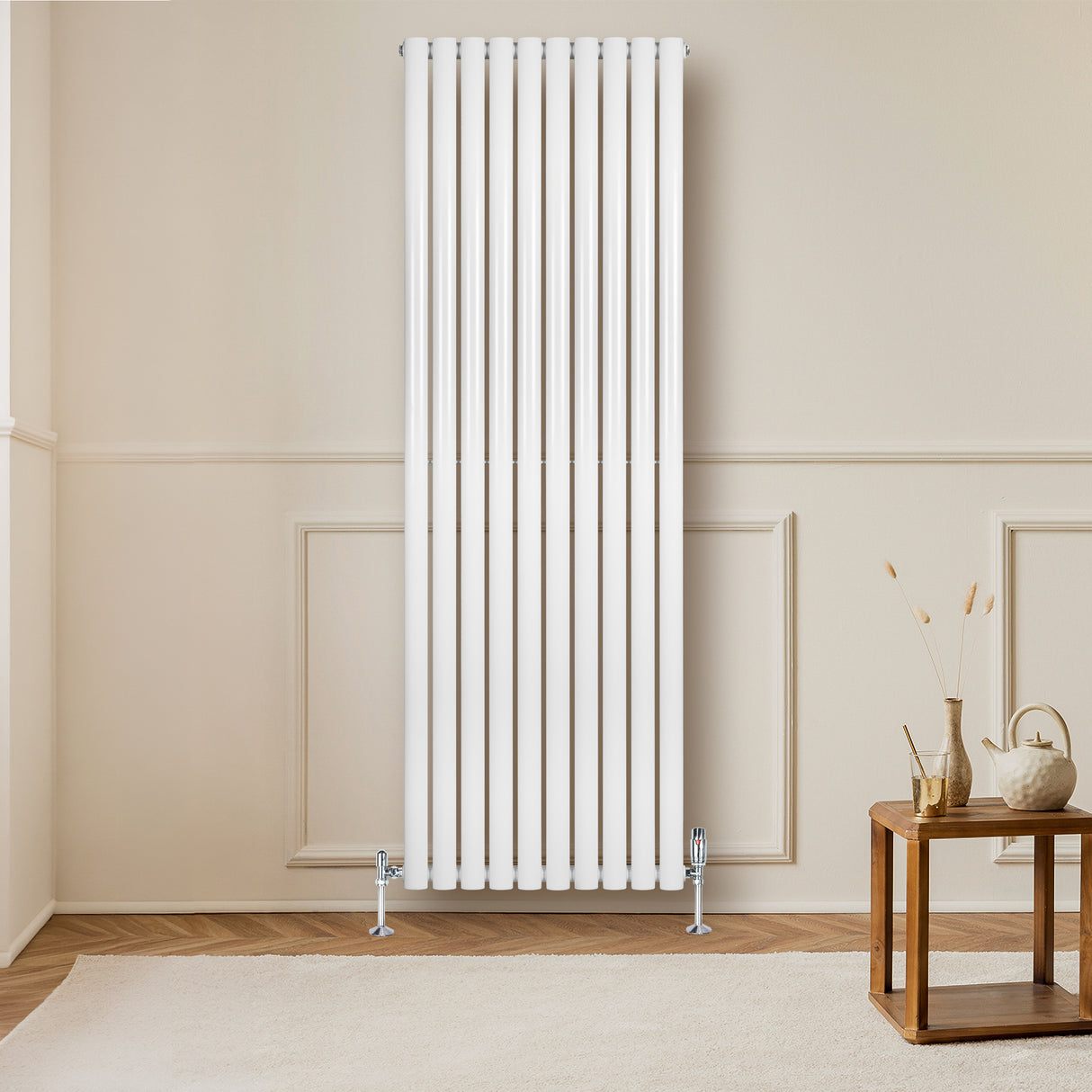 Radiatore Ovale a Colonna Singola Verticale 1800 x 600 mm Bianco