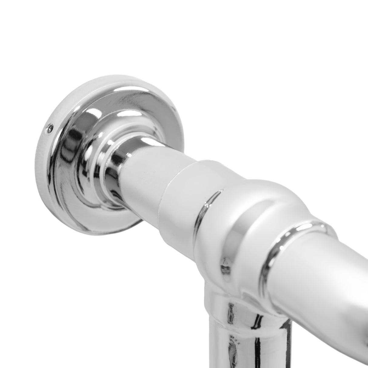 Radiatore Scaldasalviette Tradizionale 950 x 570 mm Bianco con Barra Cromata