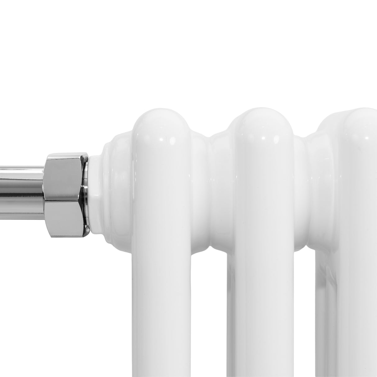 Radiatore Scaldasalviette Tradizionale 950 x 660 mm Bianco con Barra Cromata