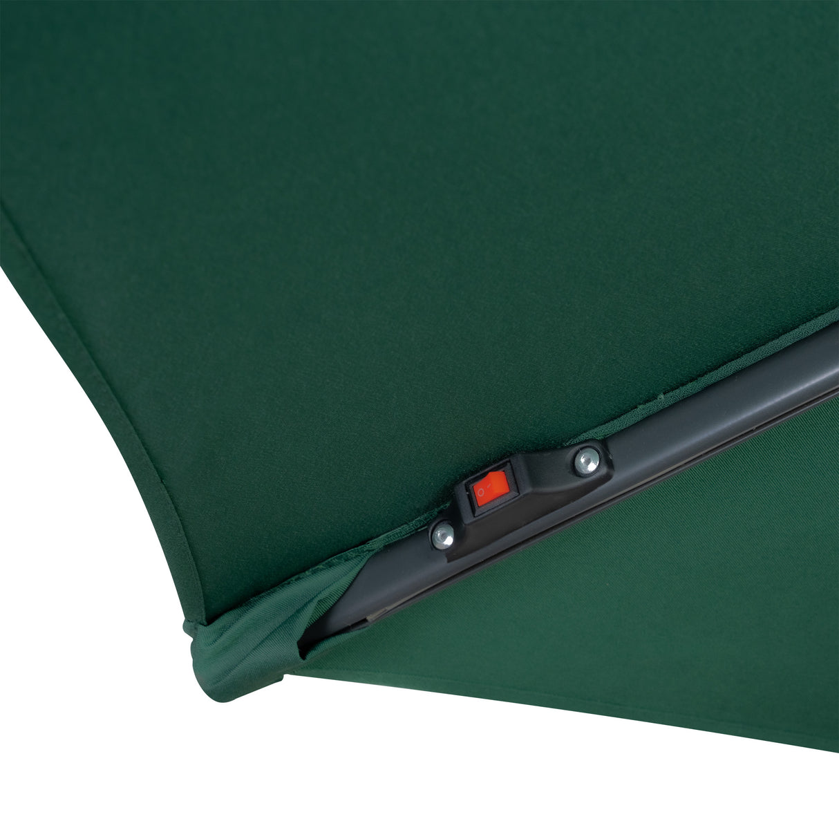 Ombrellone Decentrato LED 3m Verde con Base Quadrata Riempibile