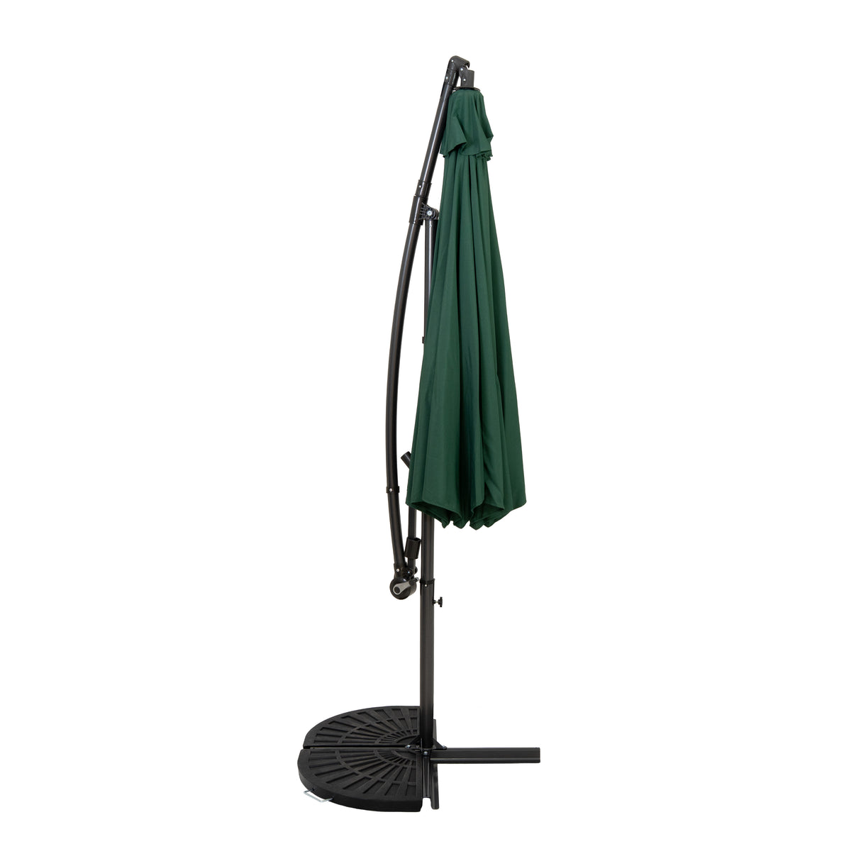 Ombrellone Decentrato 3m Verde con Base a Ventaglio 2 Pesi