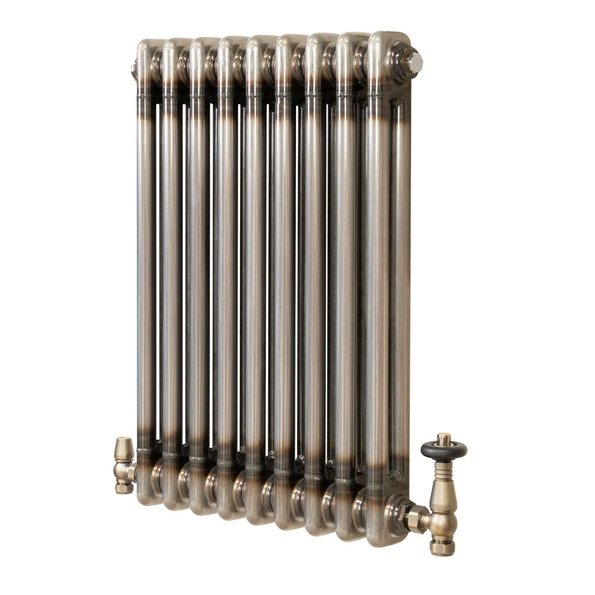 Radiatore Tradizionale a 2 Colonne con Valvole - 600 x 425 mm - Metallo Grezzo
