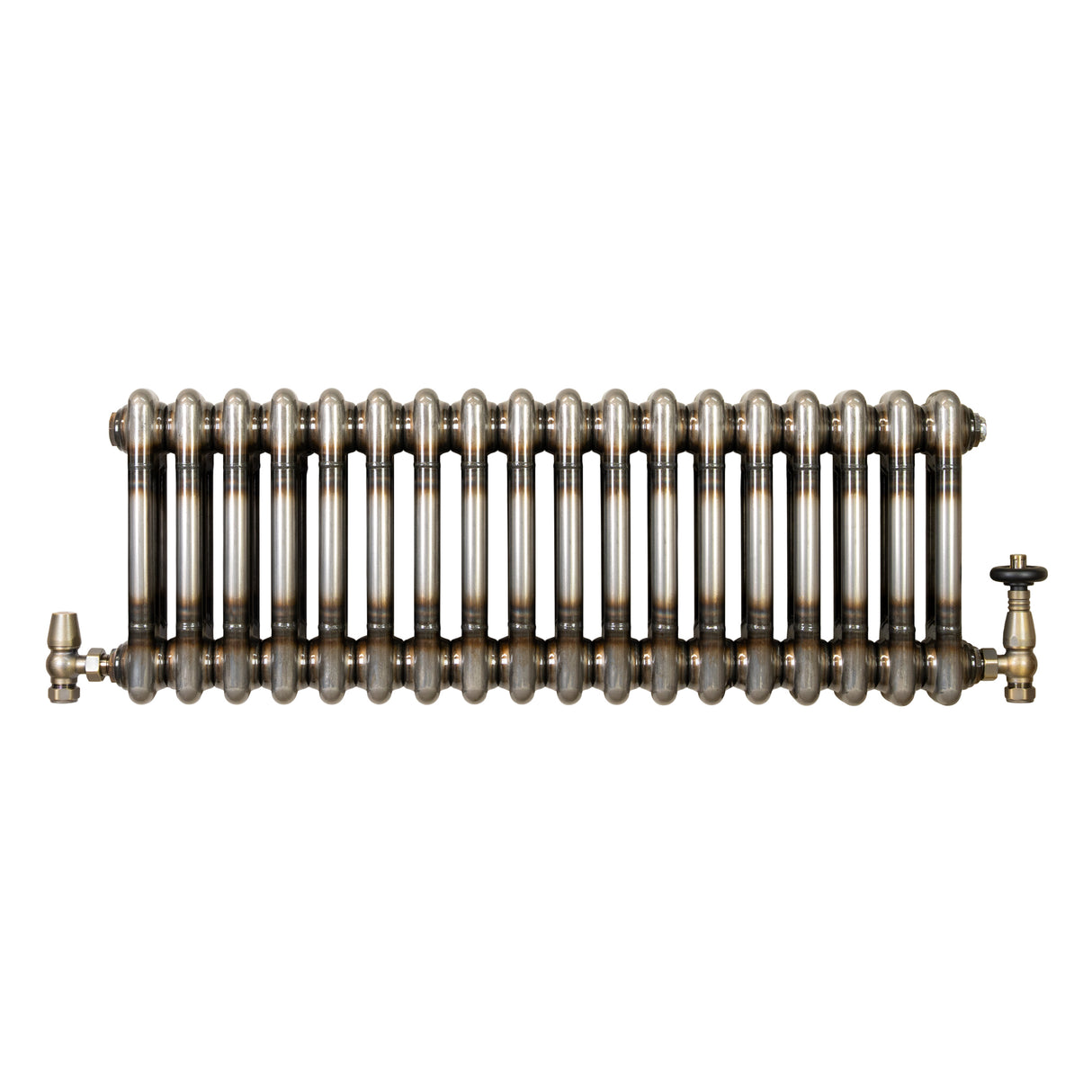 Radiatore Tradizionale a 2 Colonne con Valvole - 600 x 830 mm - Metallo Grezzo