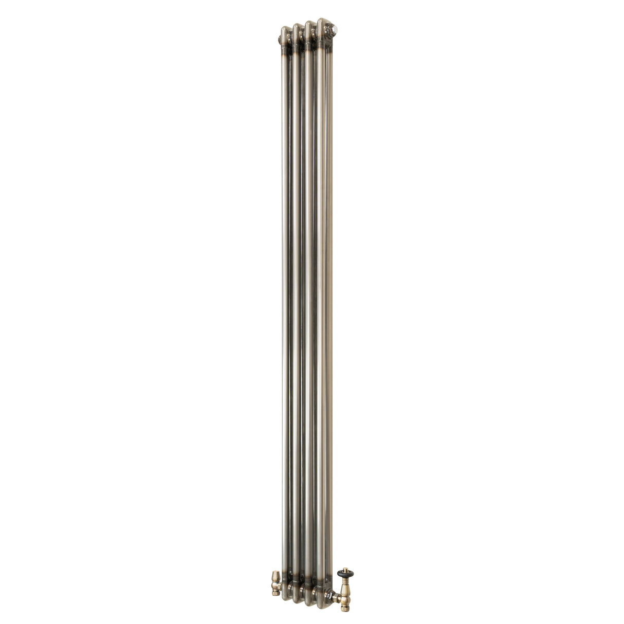 Radiatore Tradizionale a 2 Colonne con Valvole - 1800 x 200 mm - Metallo Grezzo