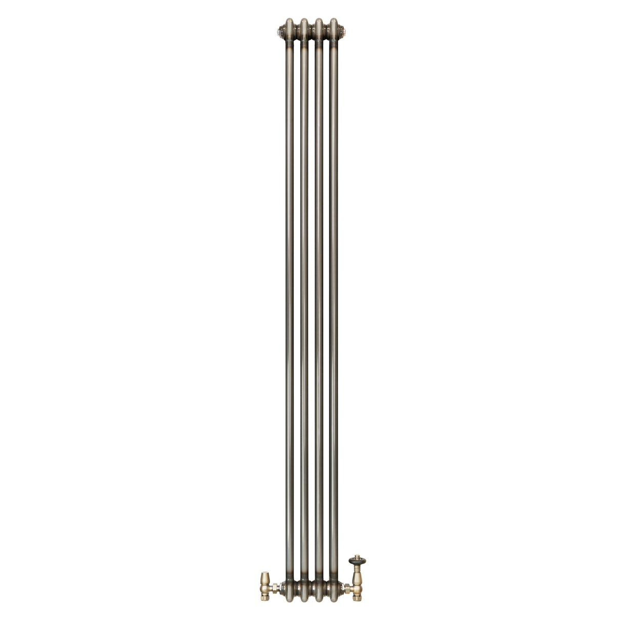 Radiatore Tradizionale a 2 Colonne con Valvole - 1800 x 200 mm - Metallo Grezzo