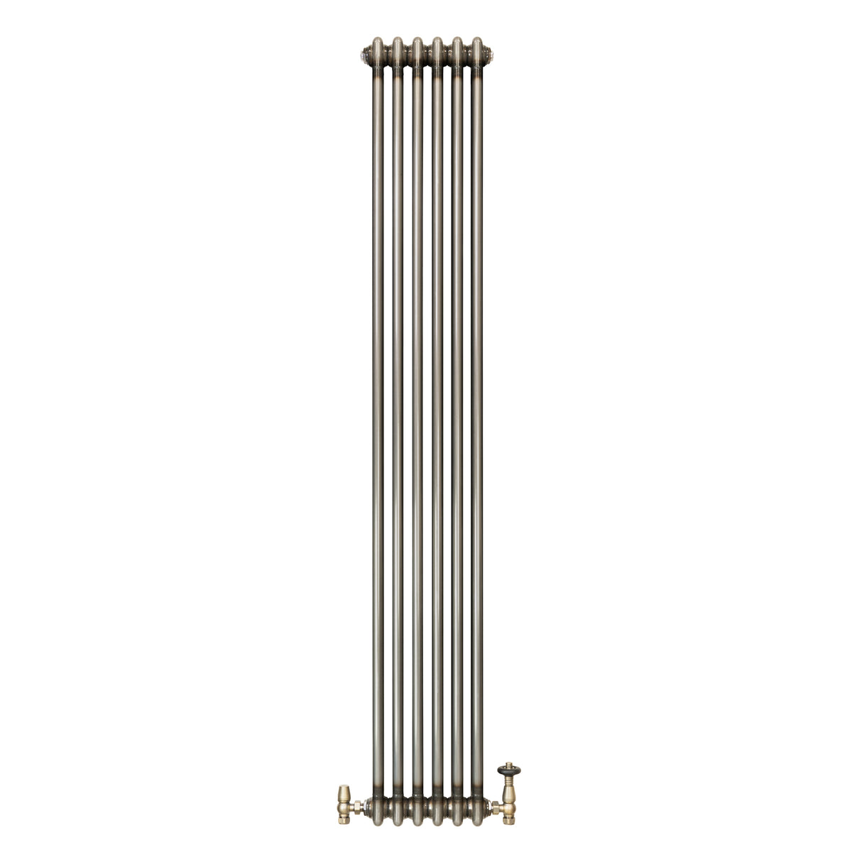Radiatore Tradizionale a 2 Colonne con Valvole - 1800 x 290 mm - Metallo Grezzo