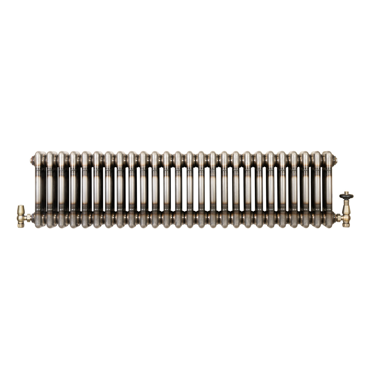 Radiatore Tradizionale a 3 Colonne con Valvole - 300 x 1190 mm - Metallo Grezzo