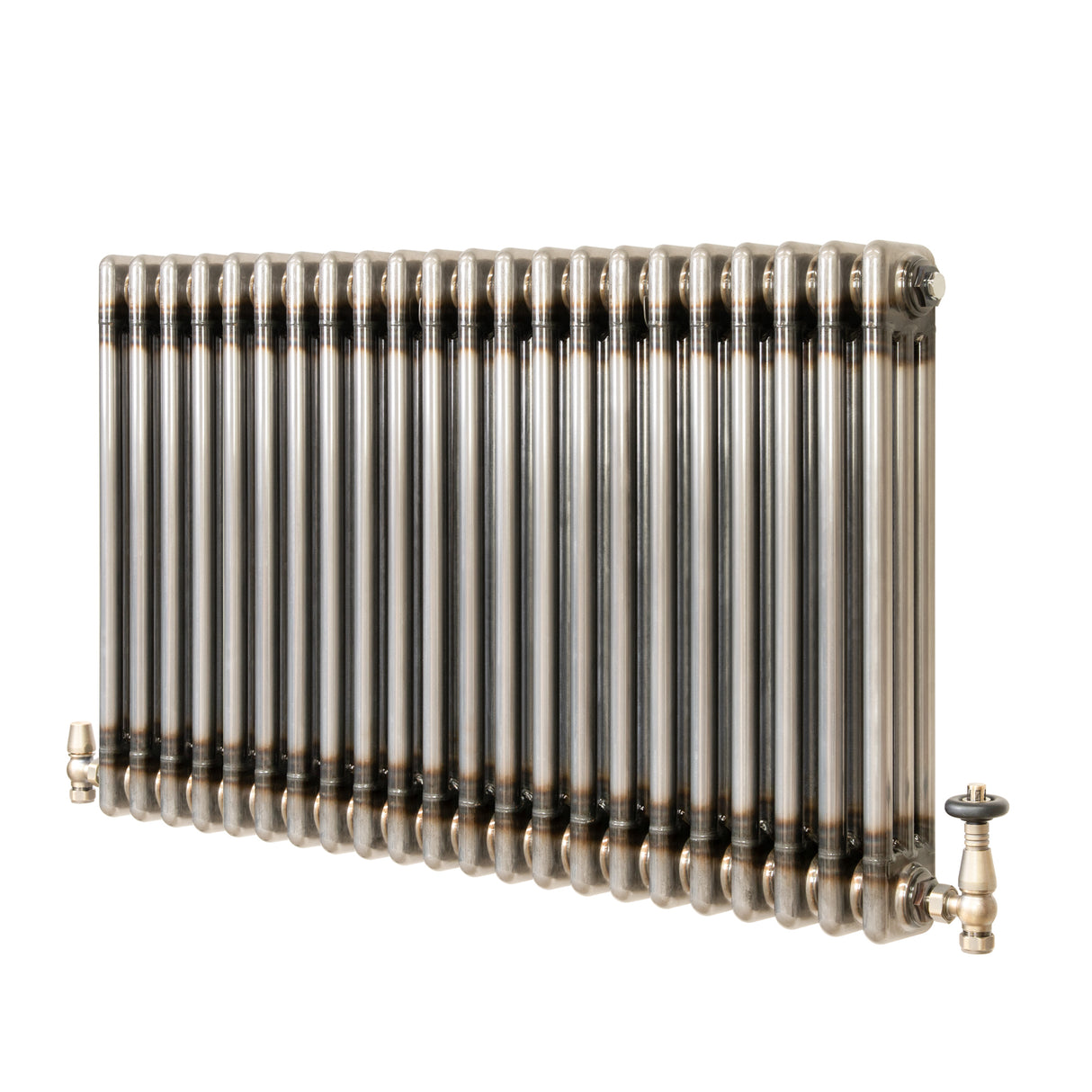 Radiatore Tradizionale a 3 Colonne con Valvole - 600 x 1010 mm - Metallo Grezzo