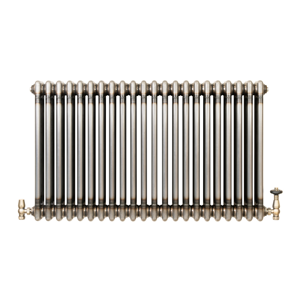 Radiatore Tradizionale a 3 Colonne con Valvole - 600 x 1010 mm - Metallo Grezzo