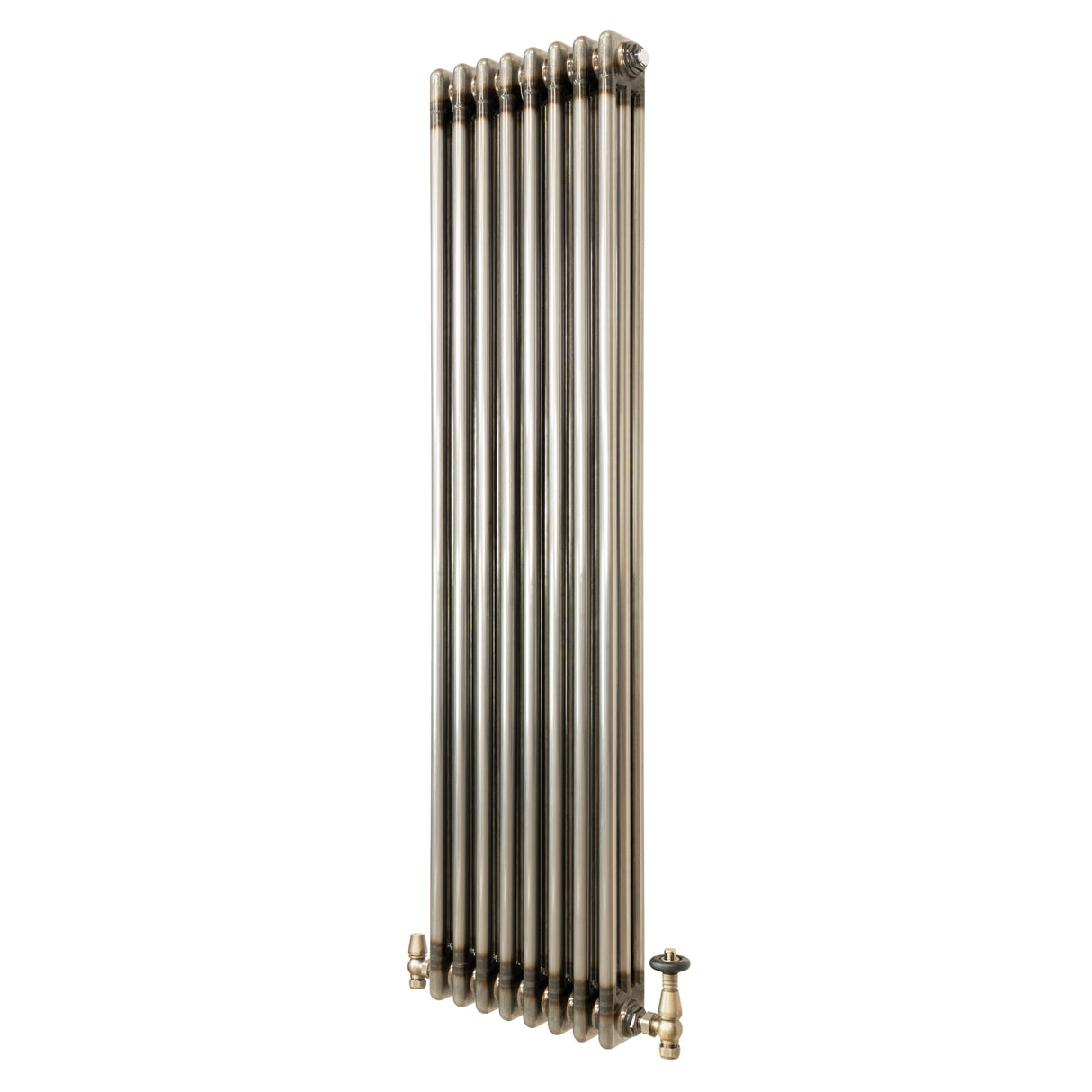 Radiatore Tradizionale a 3 Colonne con Valvole - 1500 x 380 mm - Metallo Grezzo