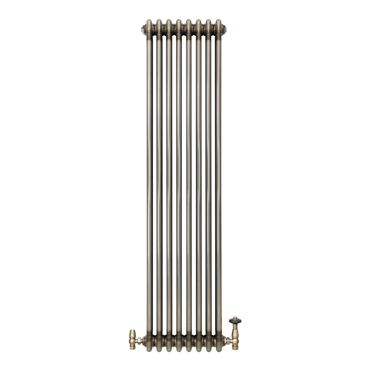 Radiatore Tradizionale a 3 Colonne con Valvole - 1500 x 380 mm - Metallo Grezzo