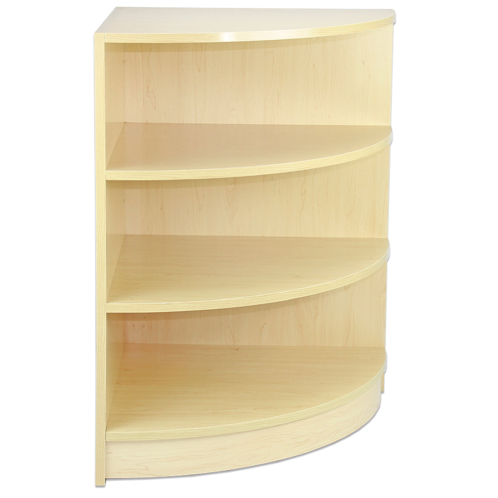 Set Aquarius con 3 banconi da negozio in finitura acero laminato, design curvo, superficie liscia e colori chiari per un aspetto moderno