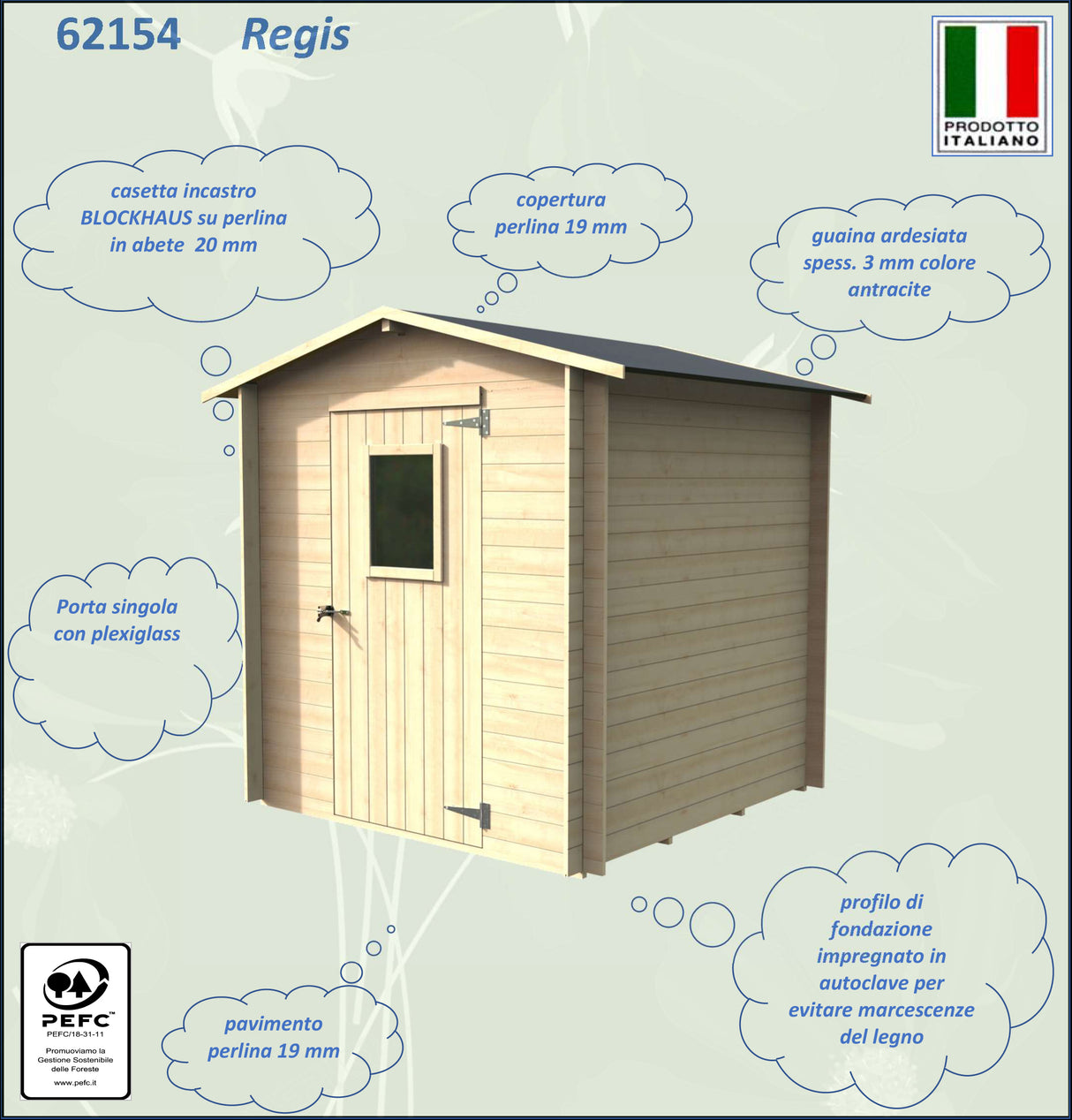 Casetta Bh19 Regis 198x198 cm PSF pefc