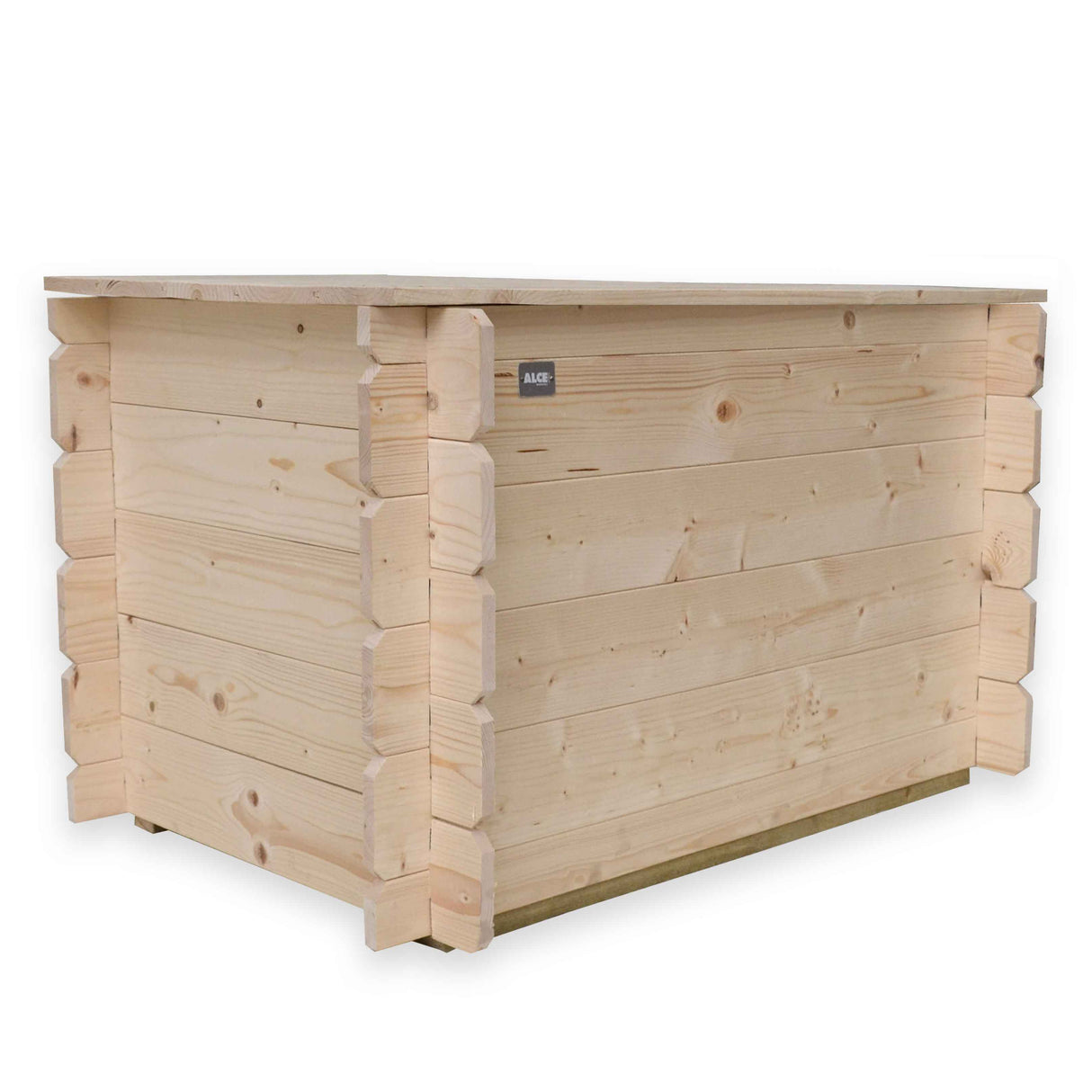 Cassapanca Giunone in legno chiaro, dimensioni 98x60xh56 cm, con finitura liscia e angoli arrotondati, ideale per decorare e riporre oggetti