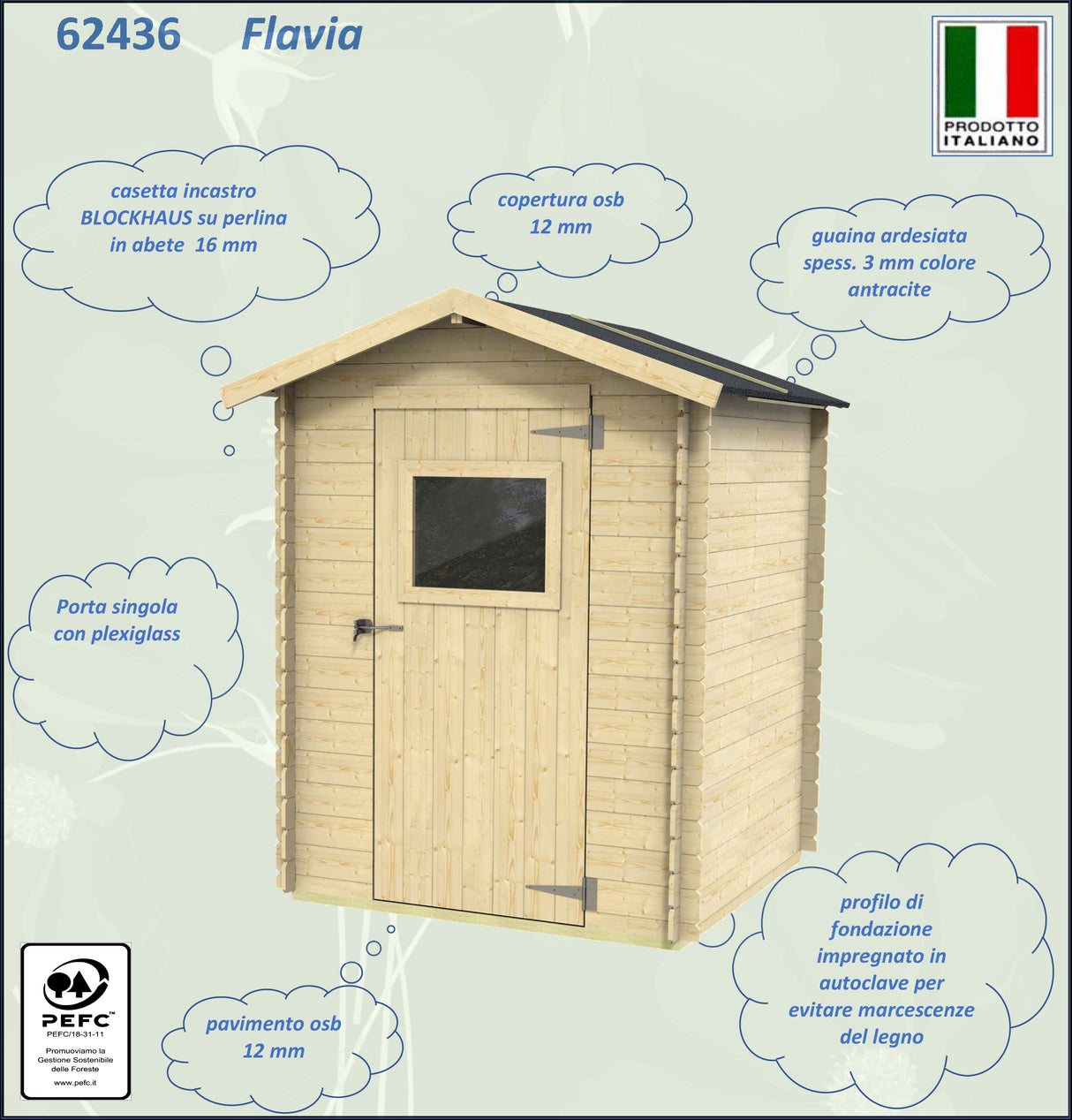 Casetta Bh16 Flavia 146x130 cm PSF pefc