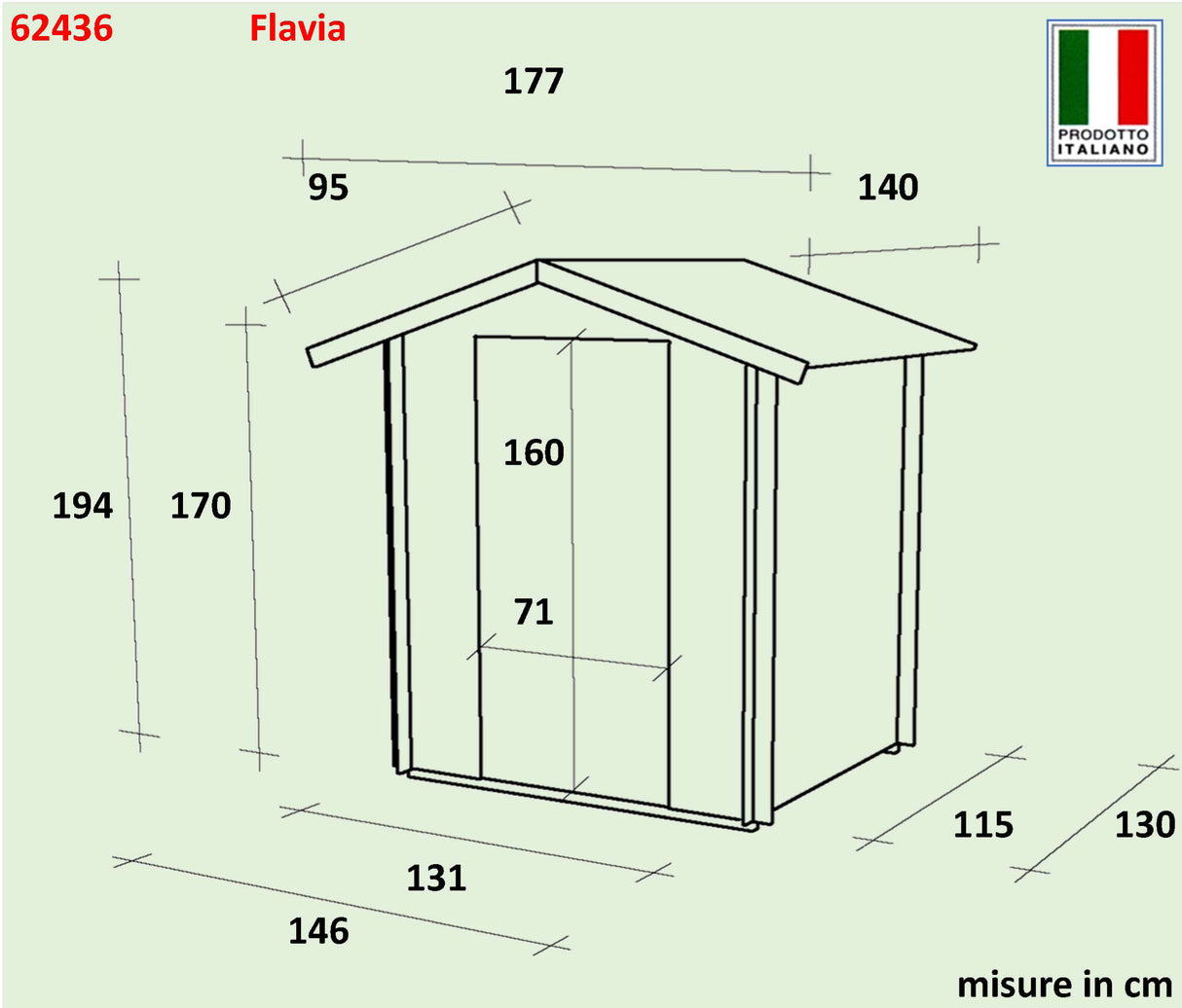Casetta Bh16 Flavia 146x130 cm PSF pefc