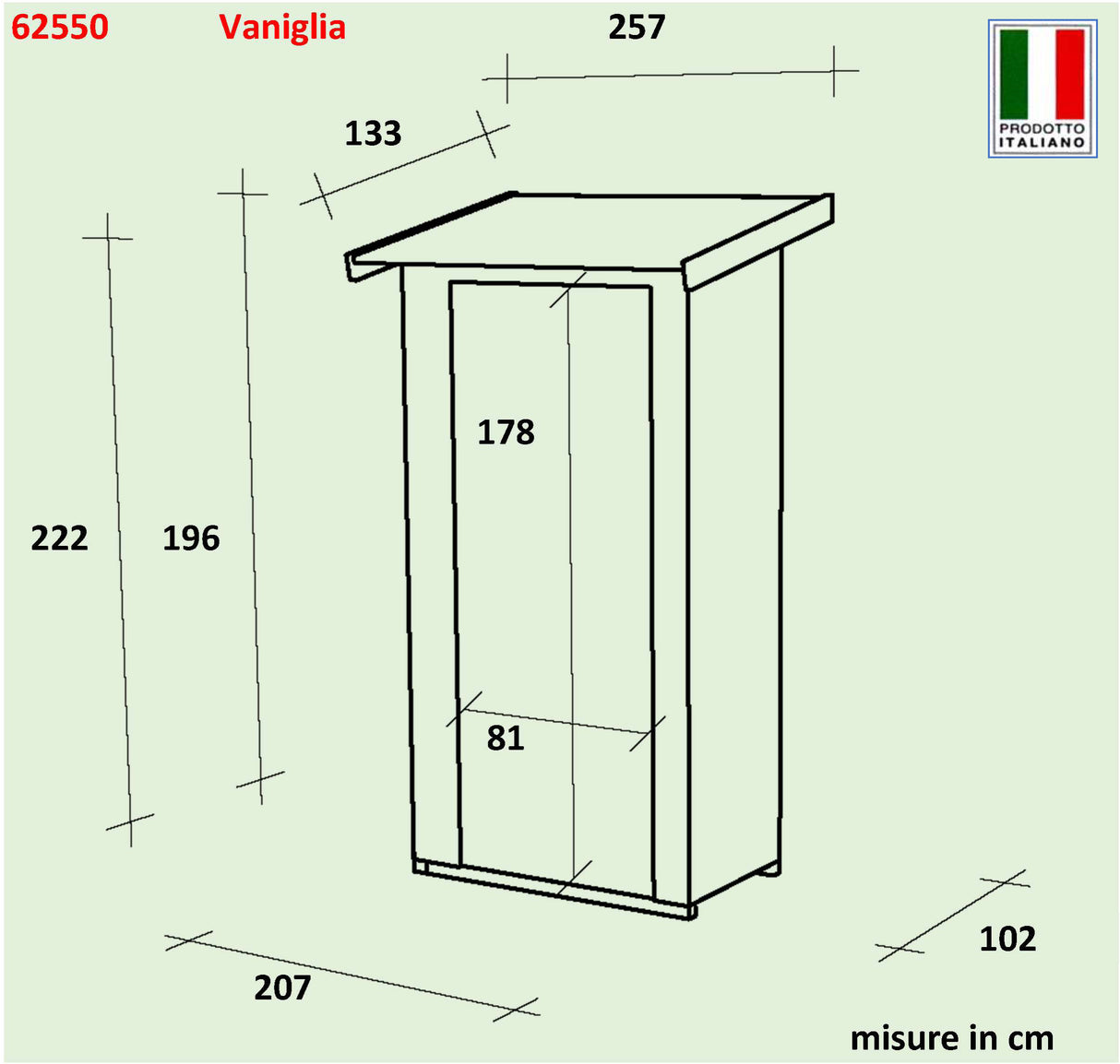 Casetta Vaniglia Addossata 207x102 cm PSF pefc