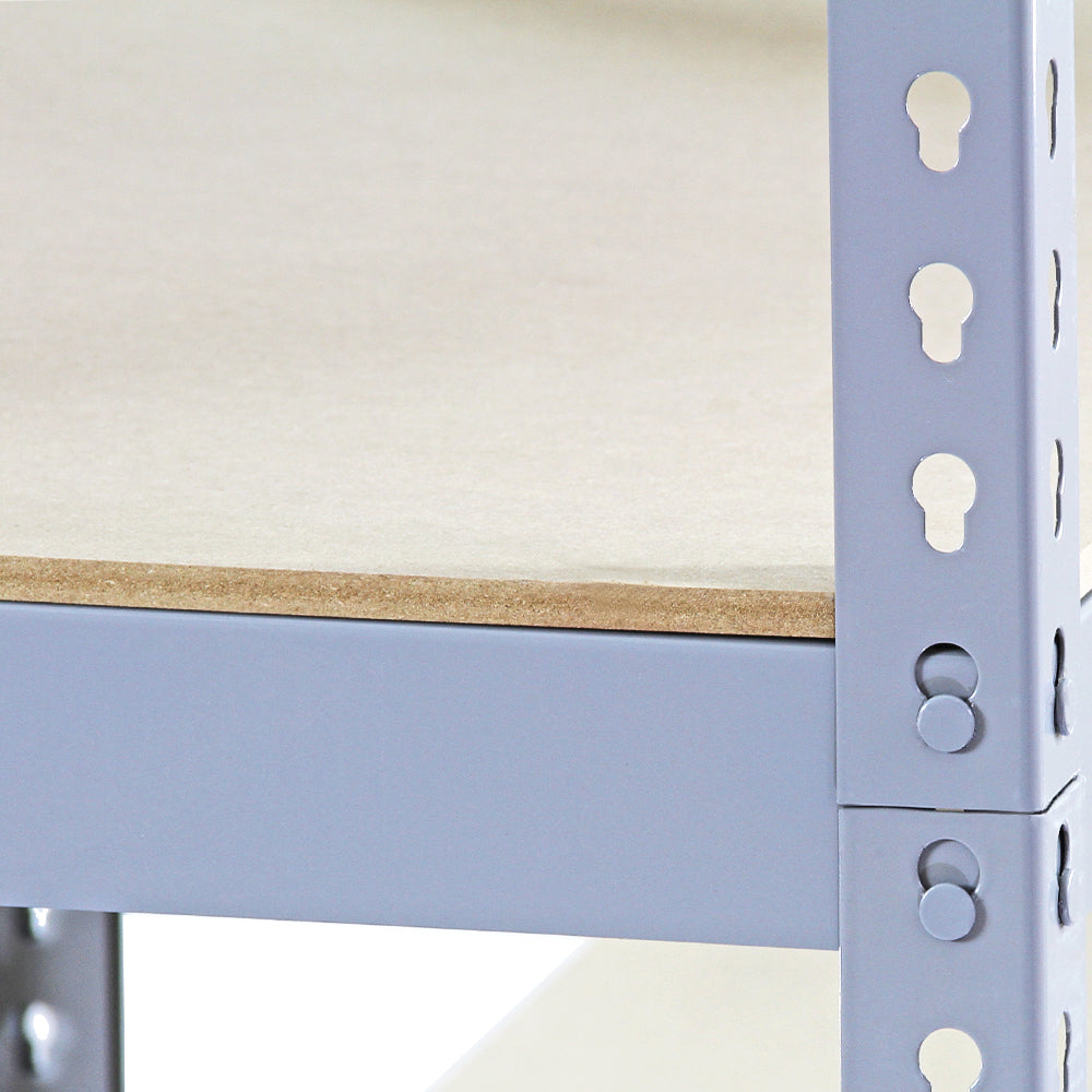 Scaffale da garage Q-Rax grigio, struttura metallica robusta con ripiani in MDF, design modulare e facile da assemblare