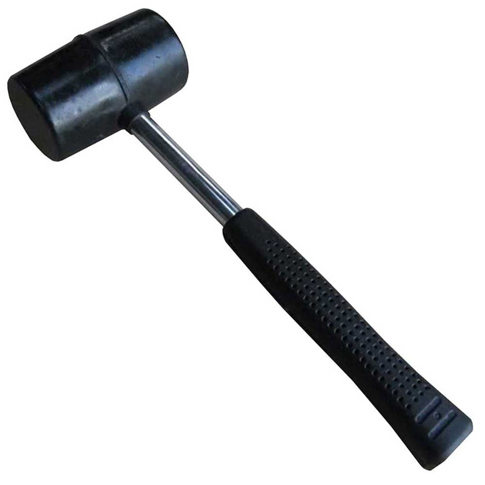 Martello in gomma con manico in metallo, impugnatura antiscivolo, ideale per assemblare scaffali da garage Q-Rax in blu