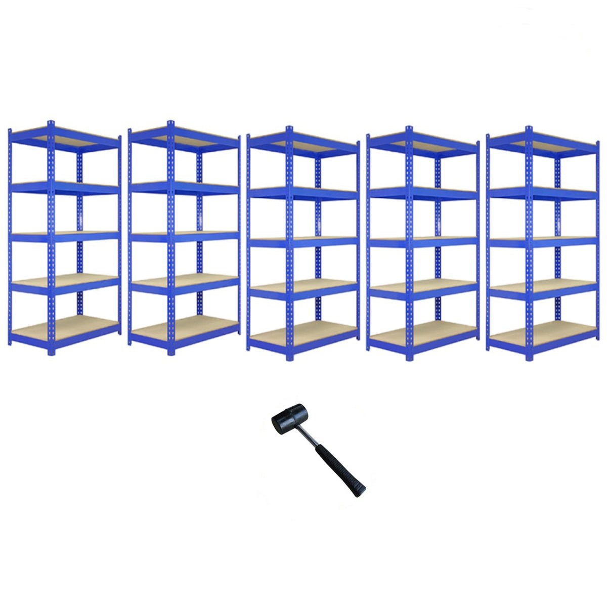Scaffale da Garage ad Incastro Q-Rax - Blu - 90cm x 50cm - 5 Pezzi can Martello