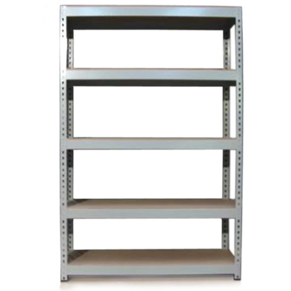 Scaffale da garage ad incastro Q-Rax grigio, 120cm x 50cm, con quattro ripiani robusti e struttura metallica resistente e durevole