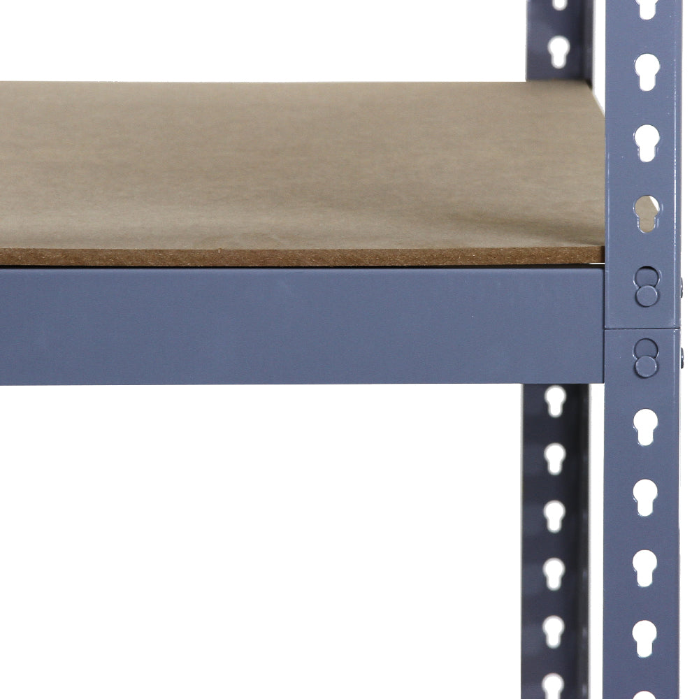 Scaffale da garage Q-Rax grigio, con ripiano in legno, misura 120cm x 50cm, progettato per un facile montaggio e organizzazione