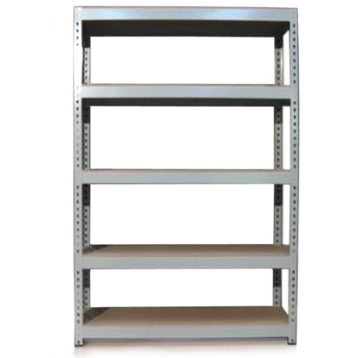 Scaffale da garage ad incastro Q-Rax grigio, 120cm x 50cm, con cinque ripiani in legno, struttura robusta e design funzionale