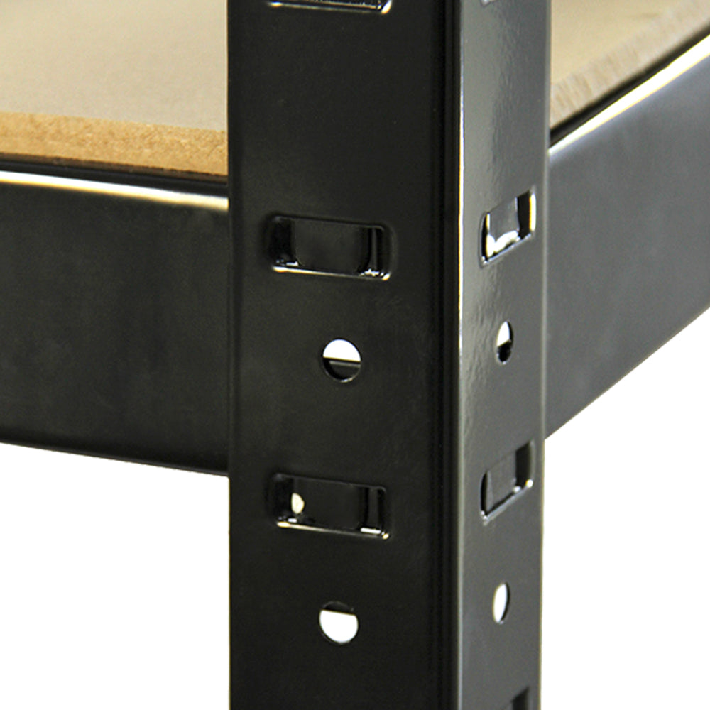 10 Scaffali T-Rax In Acciaio Senza Bulloni Nero 90cm x 45cm x 182,5cm