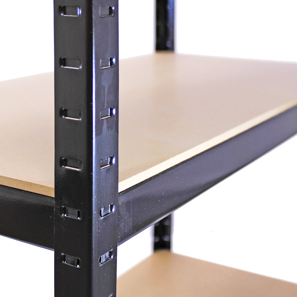 10 Scaffali T-Rax In Acciaio Senza Bulloni Nero 90cm x 45cm x 182,5cm